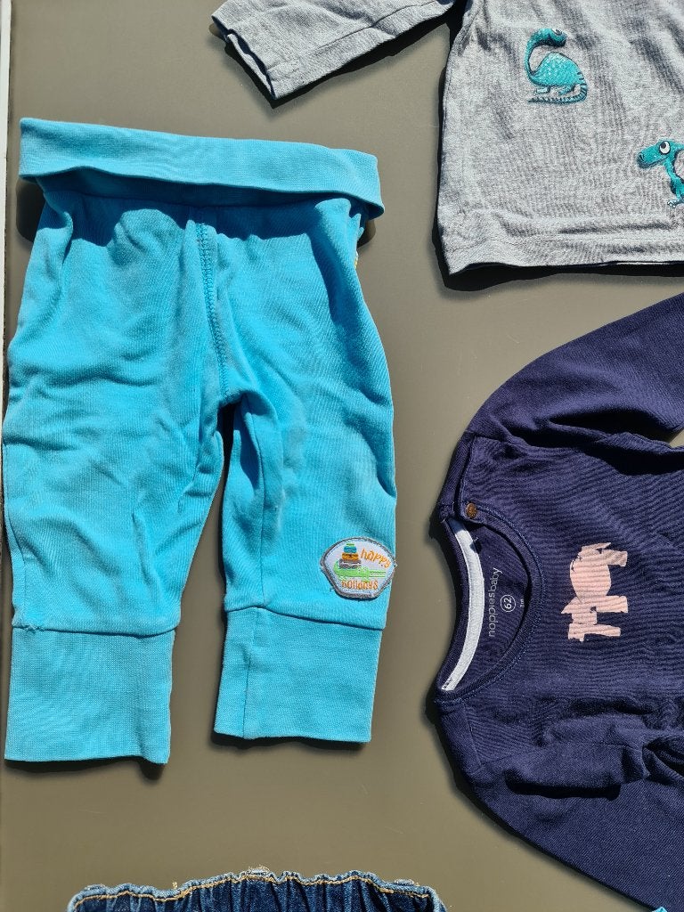 blauw-groene broek Blue Seven 3-6m/62cm, Kinderen en Baby's, Babykleding | Maat 62, Ophalen, Zo goed als nieuw