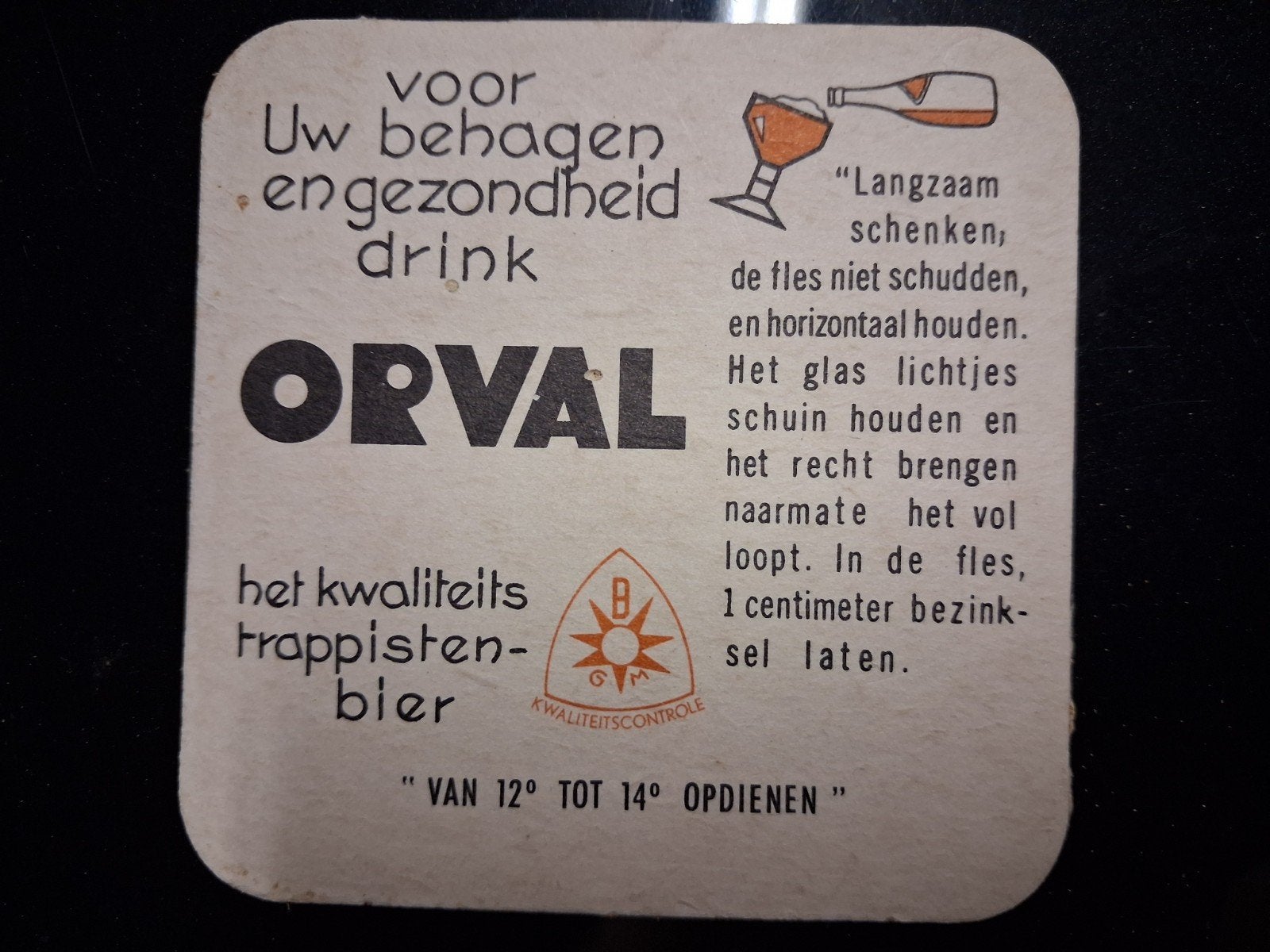 bierviltje  jaren 50/60 Orval, Verzamelen, Ophalen of Verzenden
