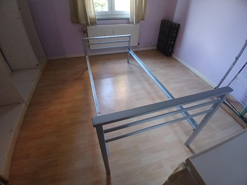 Cadre de lit métallique 1 personne 200cm - 90 cm, Maison & Meubles, Chambre à coucher | Lits, 90 cm, Gris, Enlèvement, Une personne