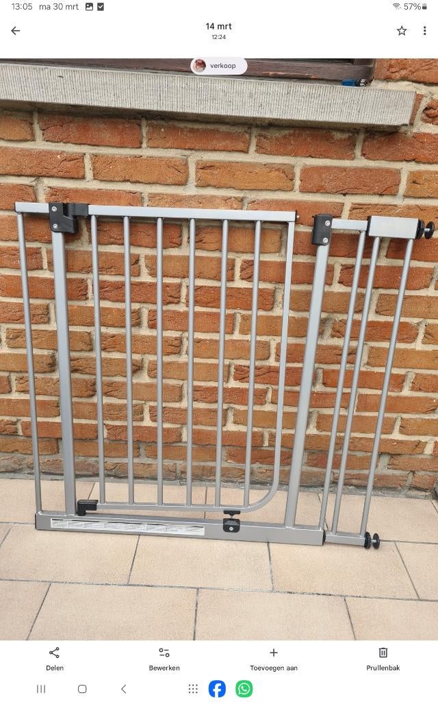 Traphekje, Kinderen en Baby's, Traphekjes, Ophalen, Zo goed als nieuw, Metaal of IJzer, Klemhekje
