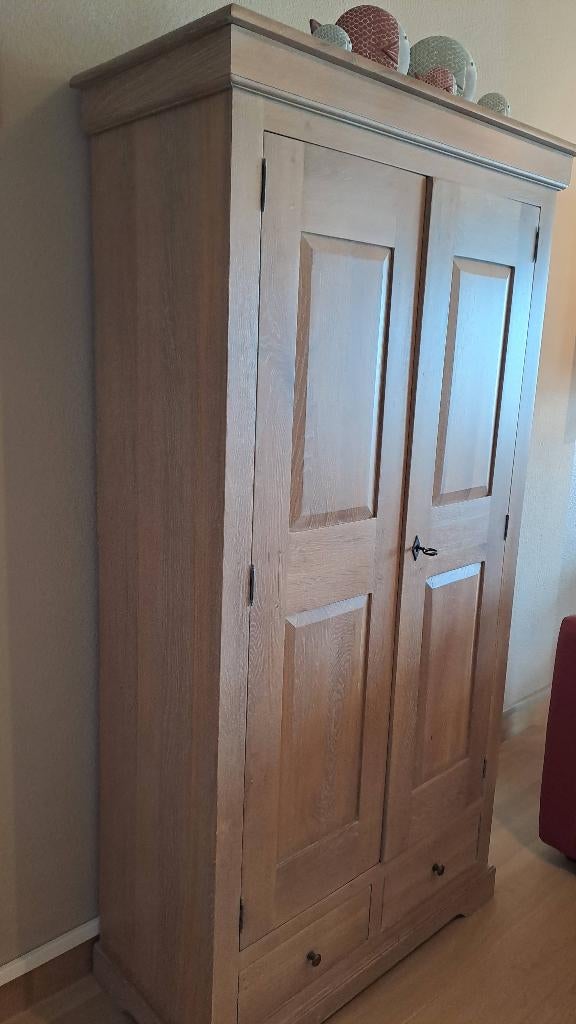 Armoire bois blanchi, 25 à 50 cm, Comme neuf, 100 à 150 cm, Enlèvement