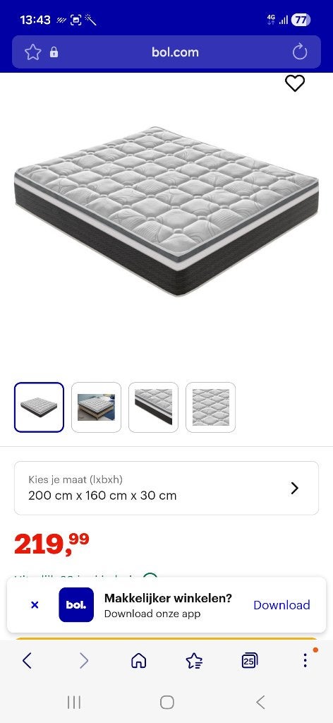Matras 200x160x30cm, Huis en Inrichting, Slaapkamer | Matrassen en Bedbodems, Ophalen, Tweepersoons, Zo goed als nieuw, Matras