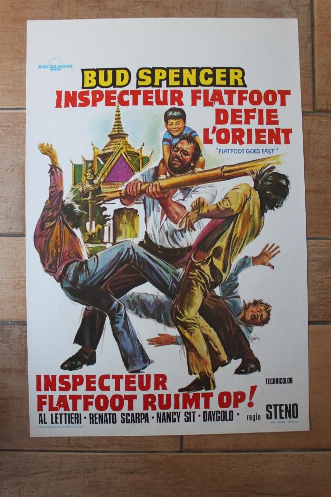 filmaffiche Bud Spencer Flatfoot Goes East filmposter, Collections, Posters & Affiches, Comme neuf, Cinéma et TV, A1 jusqu'à A3