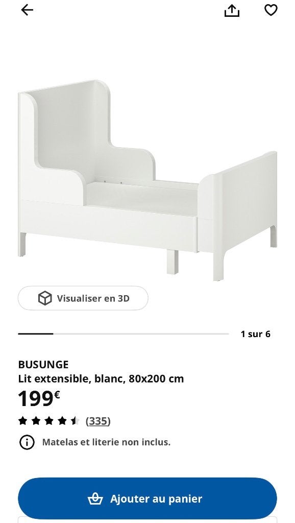 Lit enfant IKEA extensible, Enlèvement, Comme neuf, Matelas