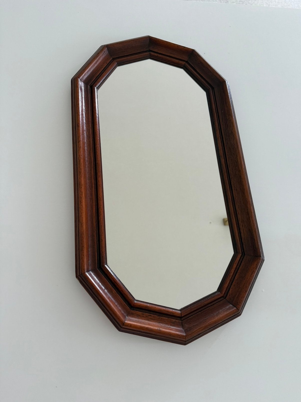 Miroir mural octogonal vintage - Bois - (28x54 cm), Enlèvement, Comme neuf