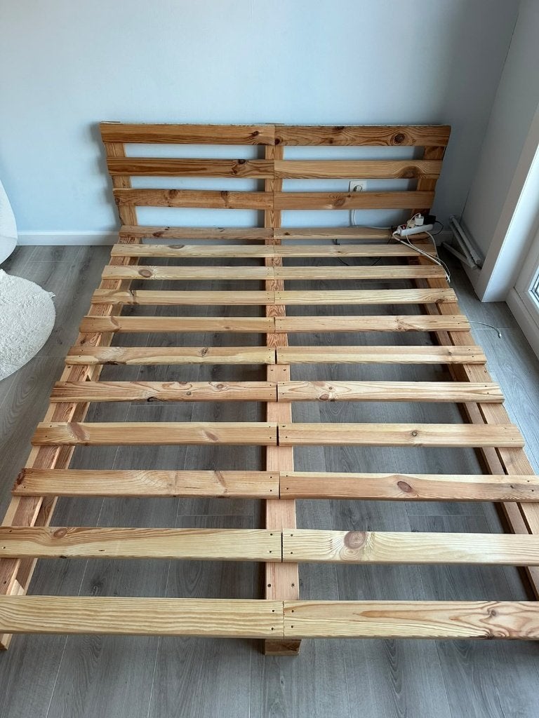 Bed, Maison & Meubles, Enlèvement, Utilisé, 200 cm, Bois