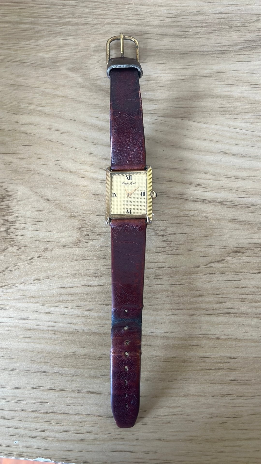 Leuba Louis, Genève, vintage „Cartier-stijl”, Ophalen of Verzenden, Gebruikt, Polshorloge