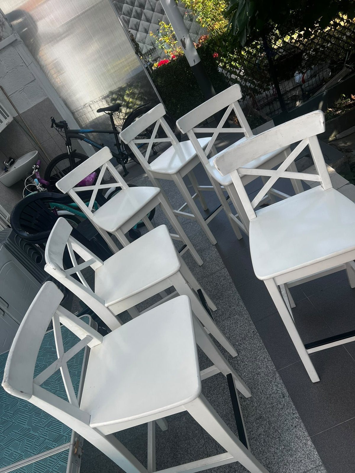 Chaise Ikea, Maison & Meubles, Enlèvement ou Envoi, Utilisé, Blanc, Cinq, Six Chaises ou plus