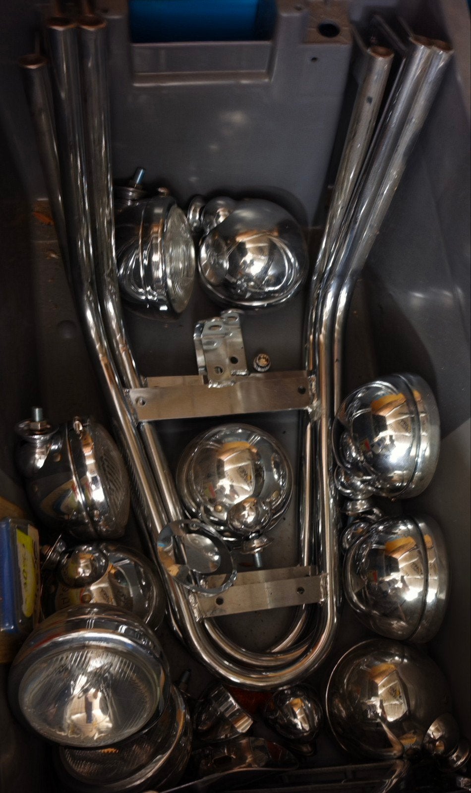 Partij chrome lampen, Motoren, Ophalen