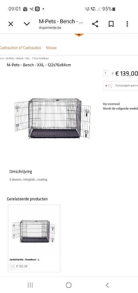 Hondenbench M-pets XXL, Dieren en Toebehoren, Ophalen, Zo goed als nieuw