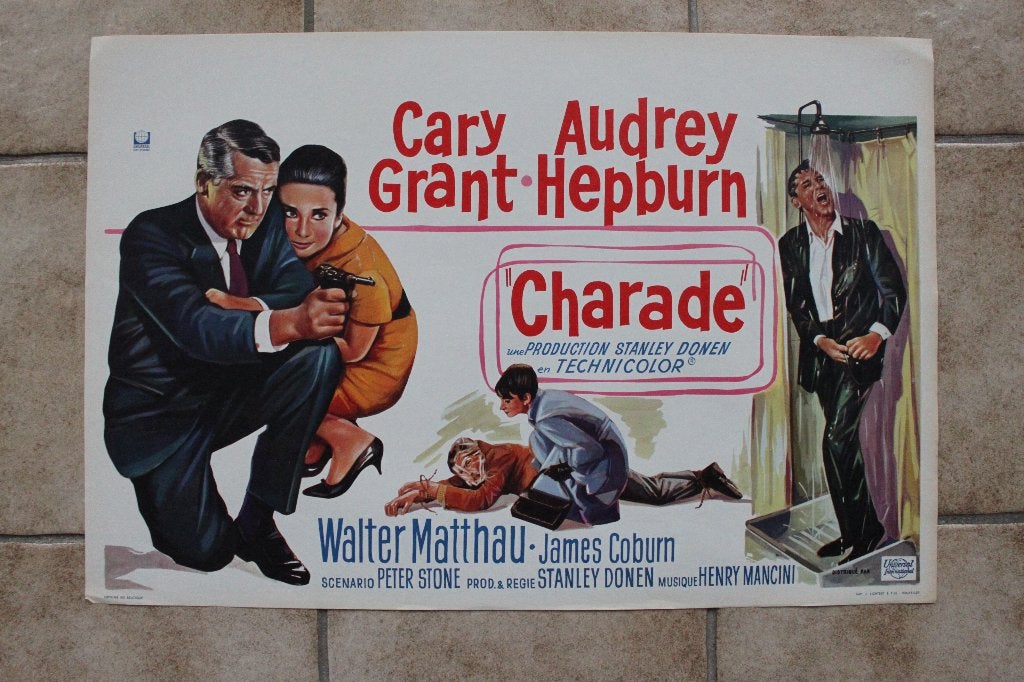 filmaffiche Audrey Hepburn Charade 1963 filmposter, Verzamelen, Rechthoekig Liggend, Ophalen of Verzenden, Zo goed als nieuw, A1 t/m A3