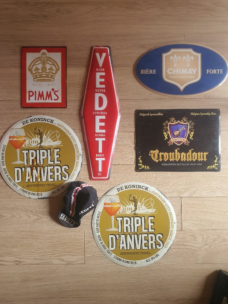 Lot reclame platen biermerken, Verzamelen, Ophalen of Verzenden, Gebruikt, Overige typen, Overige merken