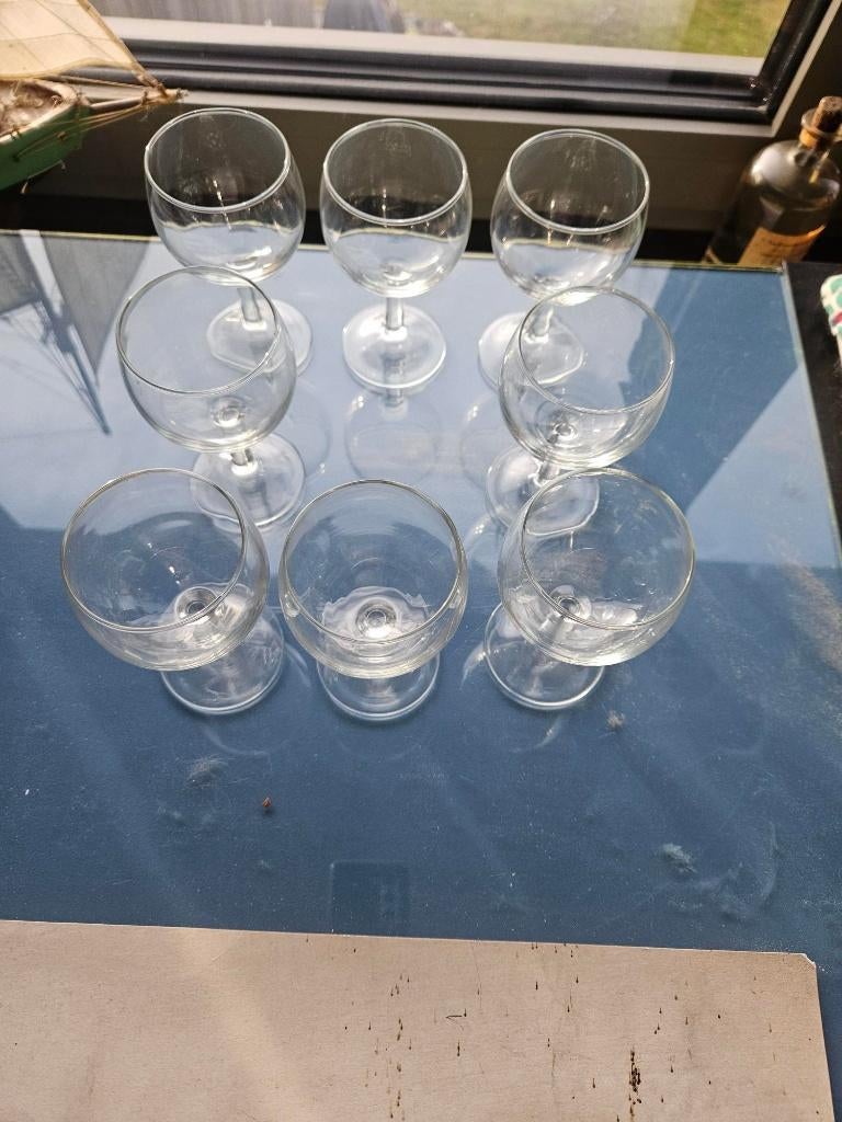 8 mooie Franse coupe- of dessertglazen, Ophalen of Verzenden, Zo goed als nieuw, Overige typen