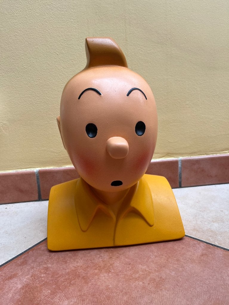 Buste Tintin chemise jaune, Verzamelen, Stripfiguren, Ophalen, Kuifje, Zo goed als nieuw, Beeldje of Figuurtje