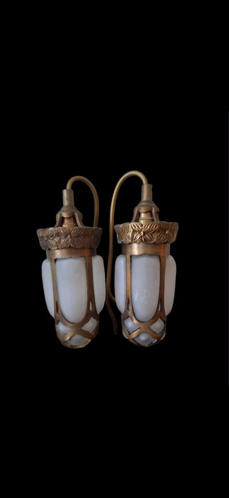 Art nouveau lampen, Huis en Inrichting, Ophalen of Verzenden, Gebruikt, Glas, Art nouveau
