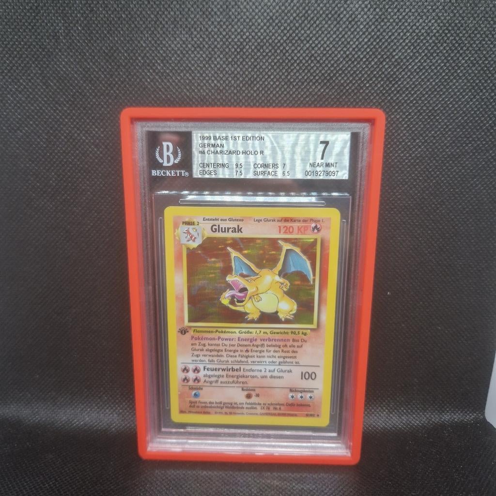 Set de base allemand Charizard Holo 1ère édition BGS 7, Enlèvement ou Envoi