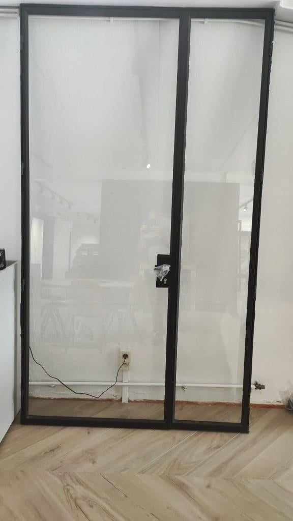 Stalen deur met glas, Ophalen, 120 cm of meer, Binnendeur, Zo goed als nieuw