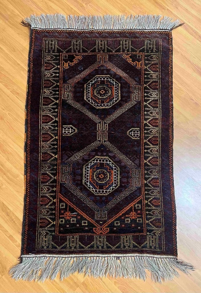 Tapis afghan noué à la main 139/90 cm, Maison & Meubles, Accessoires pour la Maison | Autre, Enlèvement ou Envoi, Utilisé, Multicolore