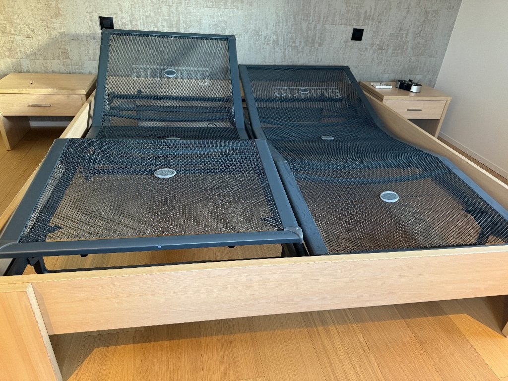 Elektrisch  verstelbaar 2-persoonsbed Auping - 625€, Huis en Inrichting, Overige kleuren, Tweepersoons, 180 cm, 200 cm