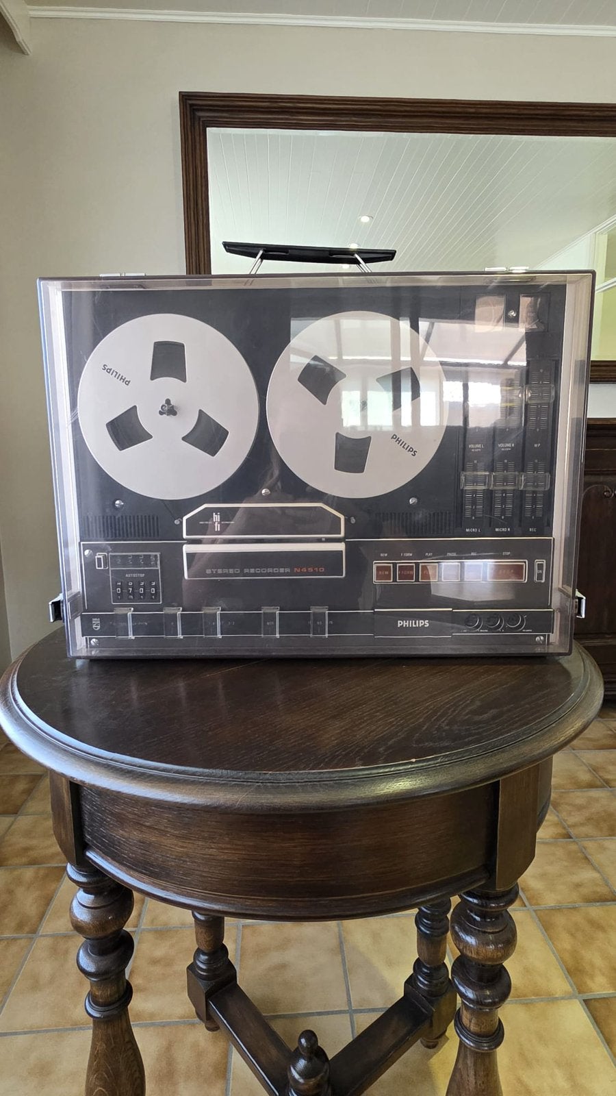 Philips N4510 stereobandrecorder, Ophalen, Bandrecorder, Met stofkap