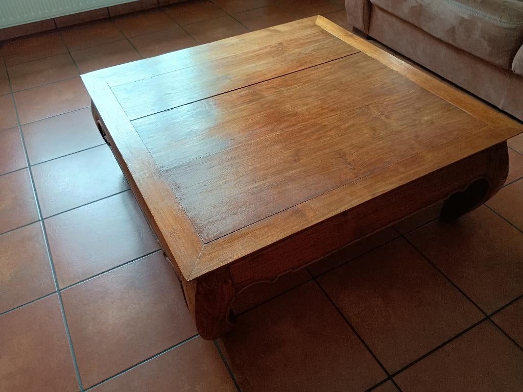 grote teakhouten opiumtafel, Ophalen, Gebruikt, 50 tot 100 cm, 50 tot 100 cm