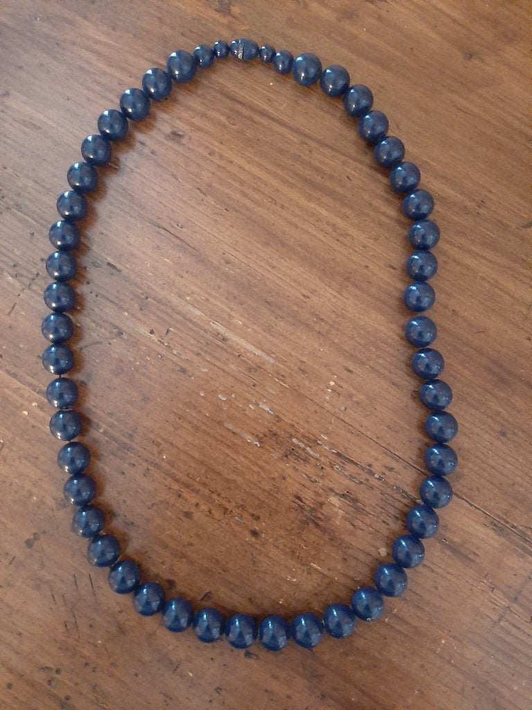 Collier de perles en acrylique., Bijoux, Sacs & Beauté, Enlèvement ou Envoi, Comme neuf, Bleu, Synthétique