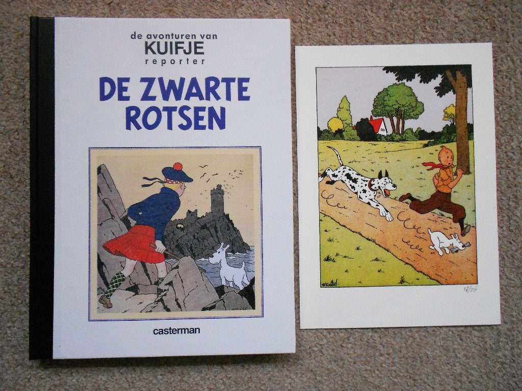 Kuifje - De Zwarte Rotsen -hardcover +ex-libris nr 17 van 25, Eén stripboek, Nieuw, Ophalen of Verzenden, Herge
