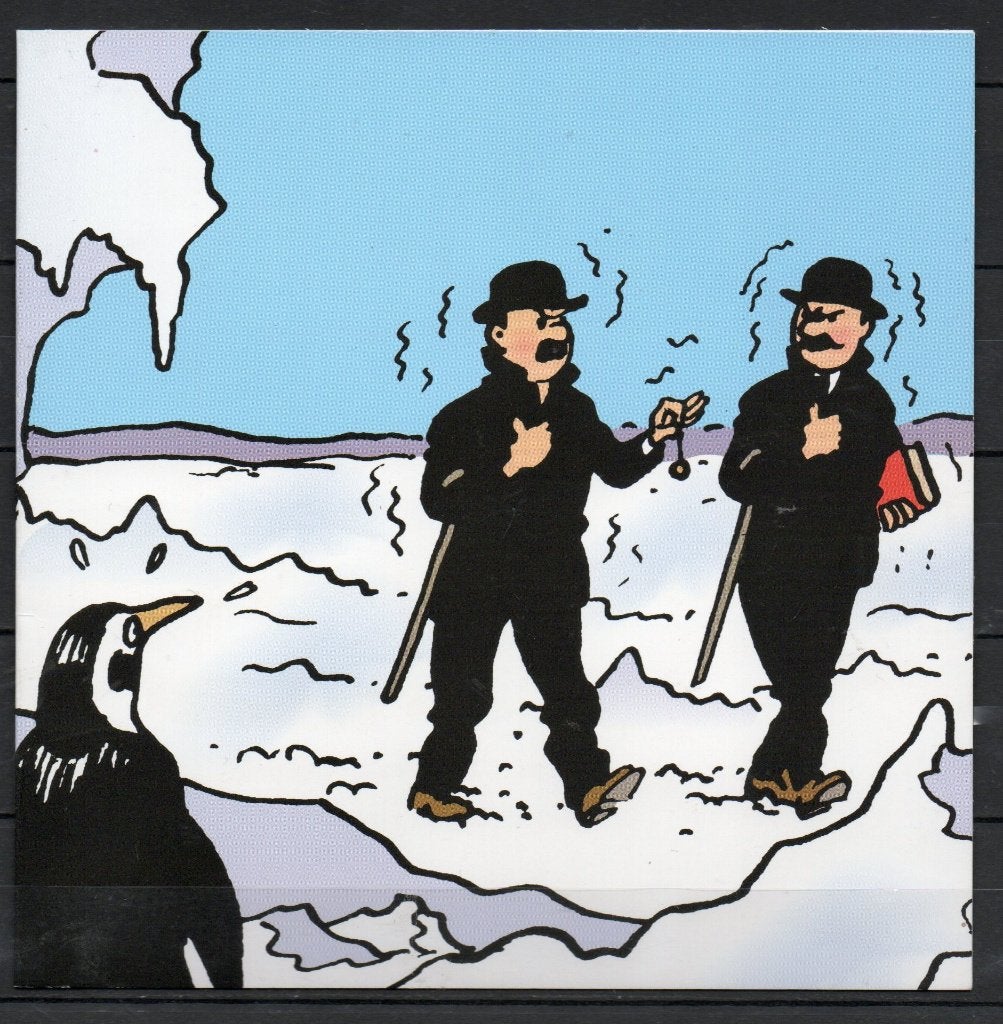 Grande carte  double : Hergé : Tintin - Dupont et Dupond, Enlèvement