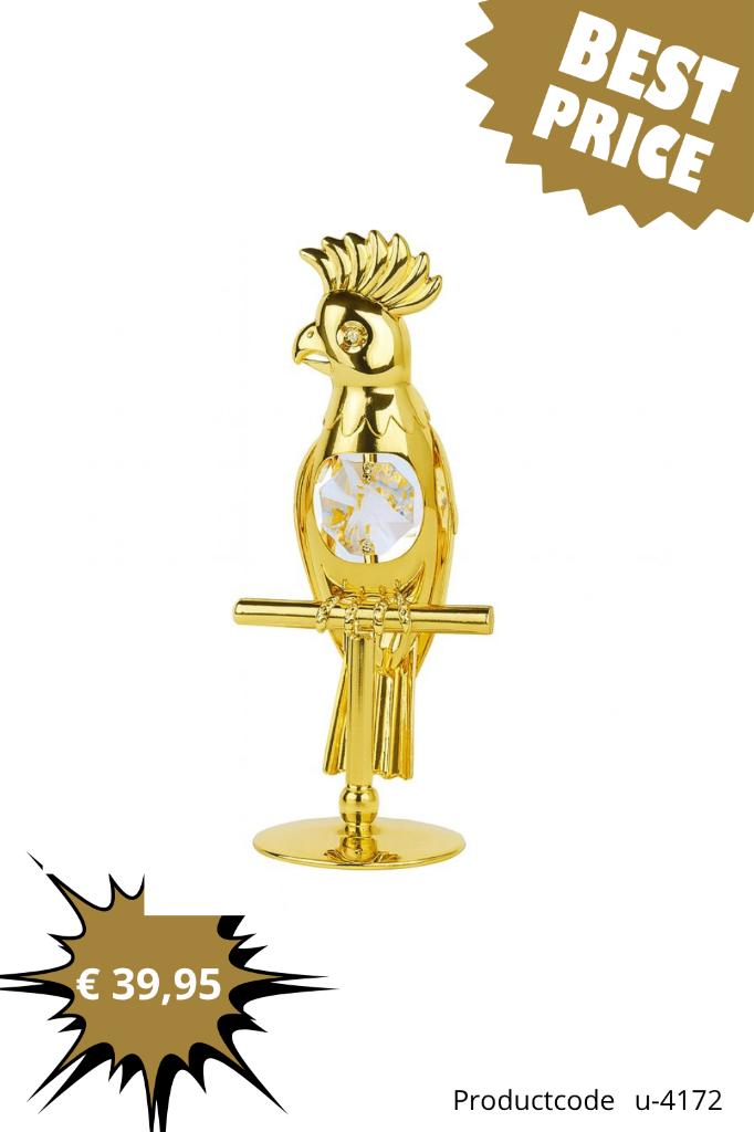 Luxe 24K Vergulde Kristal Beeldjes Dieren, Vlinders & Liefde, Overige materialen, Verzenden, Nieuw, Goud