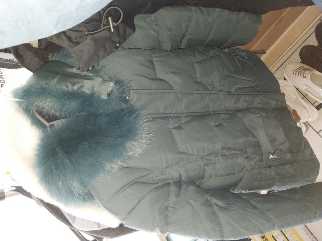 Winterjas dames met binnenbekleding XS-S, Kleding | Dames, Ophalen of Verzenden, Zo goed als nieuw, Maat 36 (S), Groen