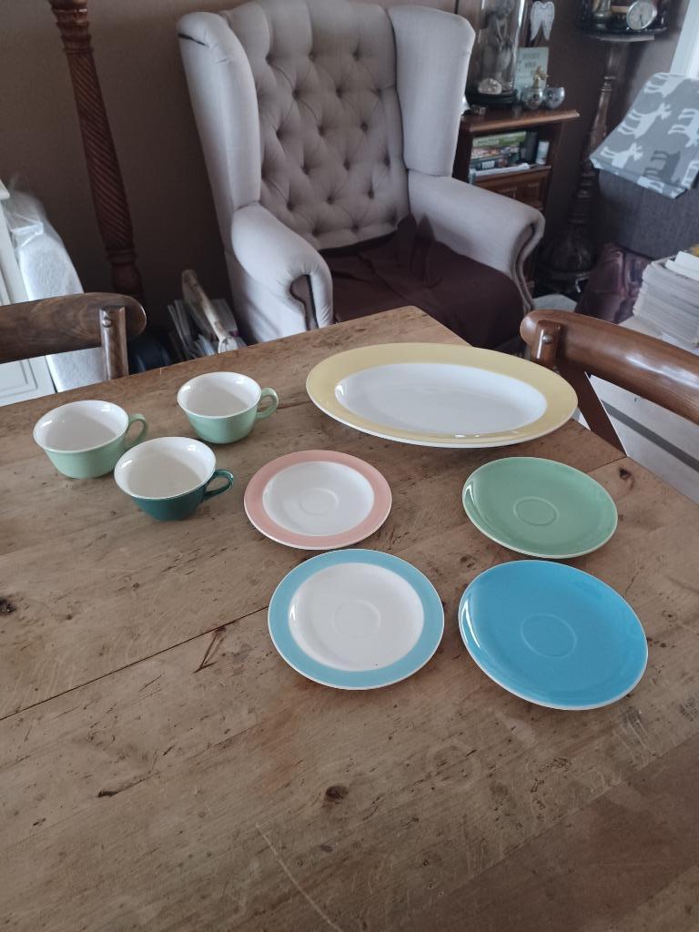 BOCH PASTEL onderbordjes en koffiekopjes vanaf 1.50 euro, Ophalen of Verzenden