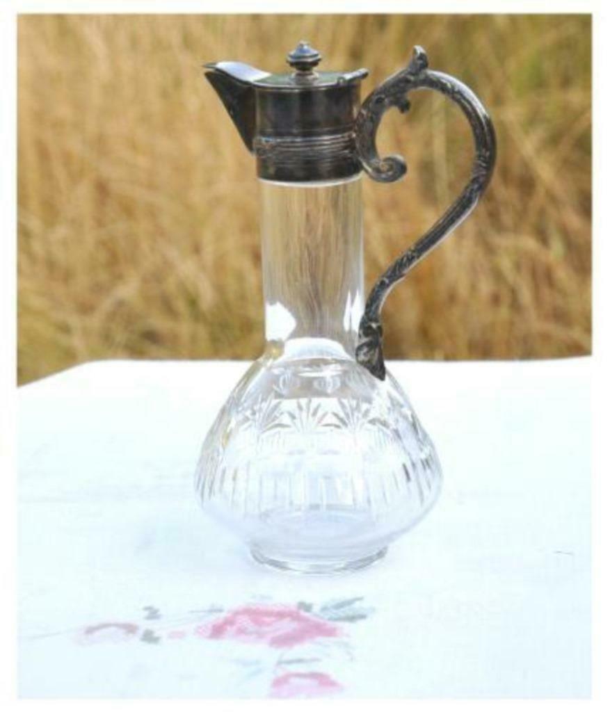 §  huilier en cristal taille et metal argente, Enlèvement ou Envoi