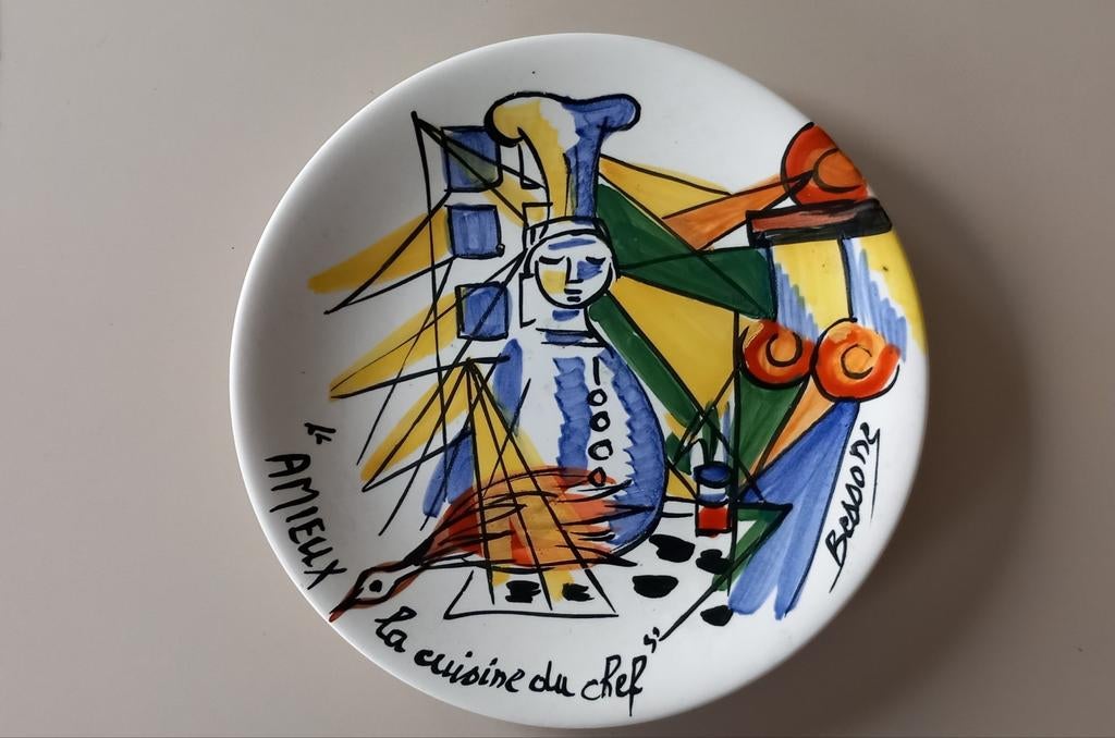 Vallauris keramische plaat Anna Ray Marius Bessone Amieux, Antiek en Kunst, Antiek | Keramiek en Aardewerk, Ophalen of Verzenden