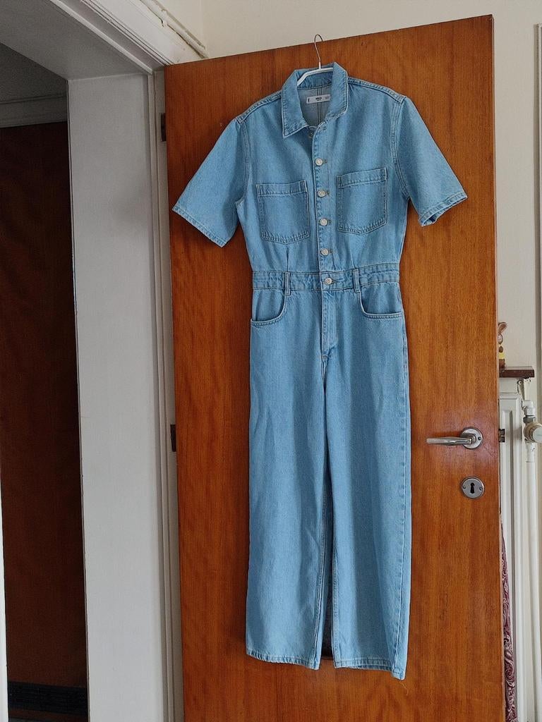 Jeansjumpsuit in klein formaat, Kleding | Dames, Blauw, MNG, Ophalen of Verzenden, Zo goed als nieuw