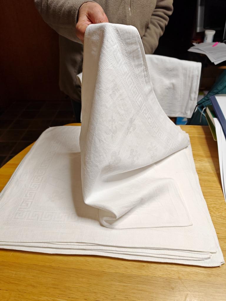 Servetten / Echte Damast met jacquard motief  6 st, Huis en Inrichting, Tafelkleden, Ophalen of Verzenden, Zo goed als nieuw