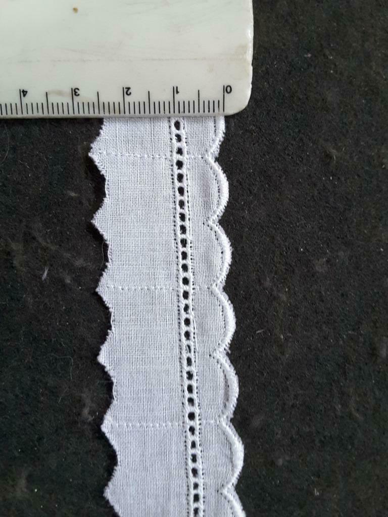 dentelle - broderie anglaise 26 mm blanche 100% coton D2613, Hobby & Loisirs créatifs, Enlèvement ou Envoi, Neuf, Dentelle