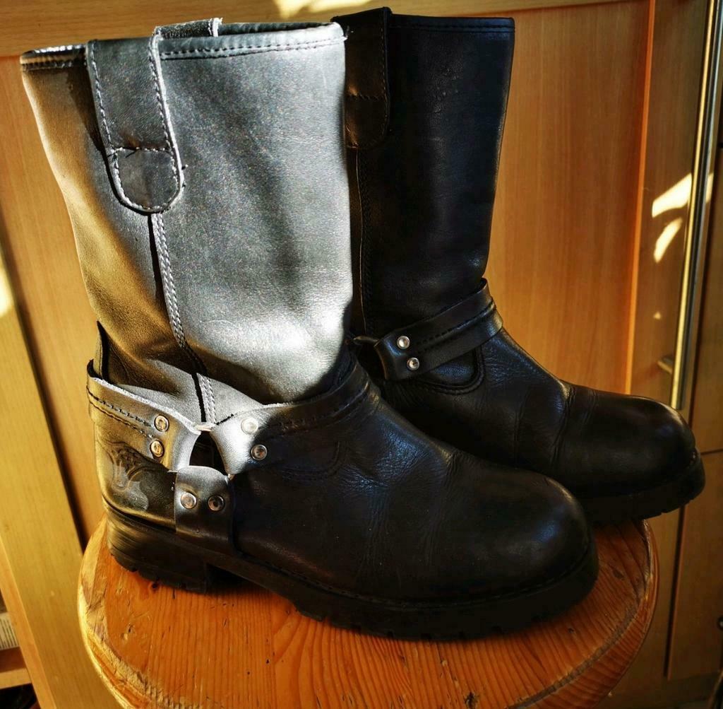 Rocker lederen motorlaarzen dames maat 36 of jongeren, Motoren, Kleding | Motorkleding, Ophalen of Verzenden, Tweedehands, Laarzen