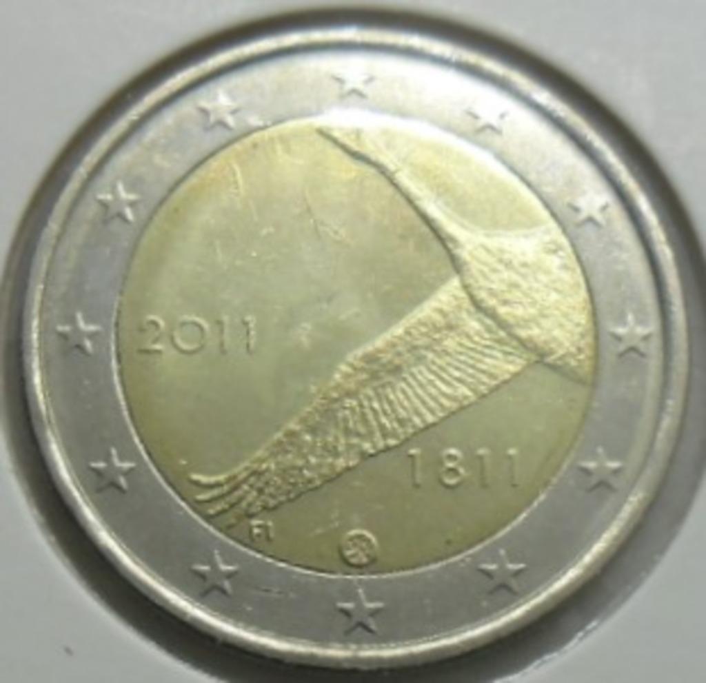 2 euro commémorative 2011 Finlande "200 ans". UNC., Timbres & Monnaies, Envoi, Finlande, 2 euros, Monnaie en vrac
