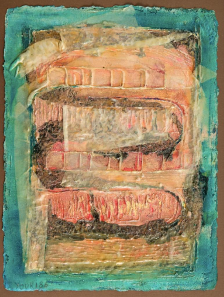 Youri Demeure (1927-2003): Abstractie 1986 (74 x 101 cm), Antiquités & Art, Enlèvement ou Envoi