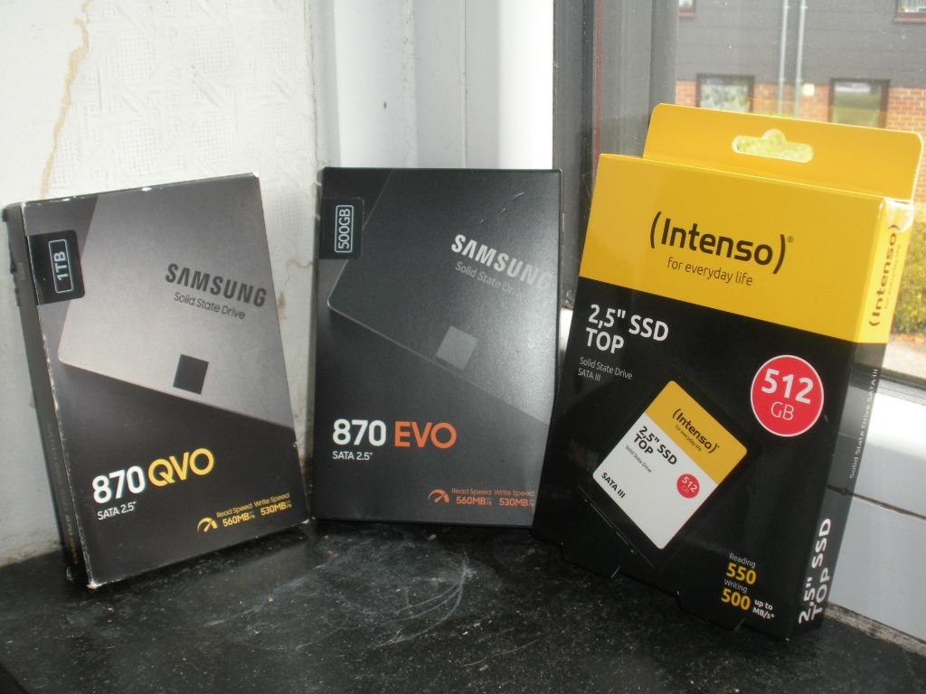 SAMSUNG / Intenso Disc SSD SATA 2,5" Interne 1T-500GB-512GB, Enlèvement ou Envoi, 1TB , 512 GO , 500 GO ., Interne, Comme neuf