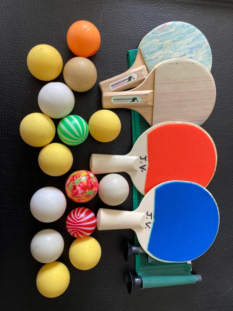 Mini ping-Pong palletjes, netje en balletjes, Ophalen of Verzenden