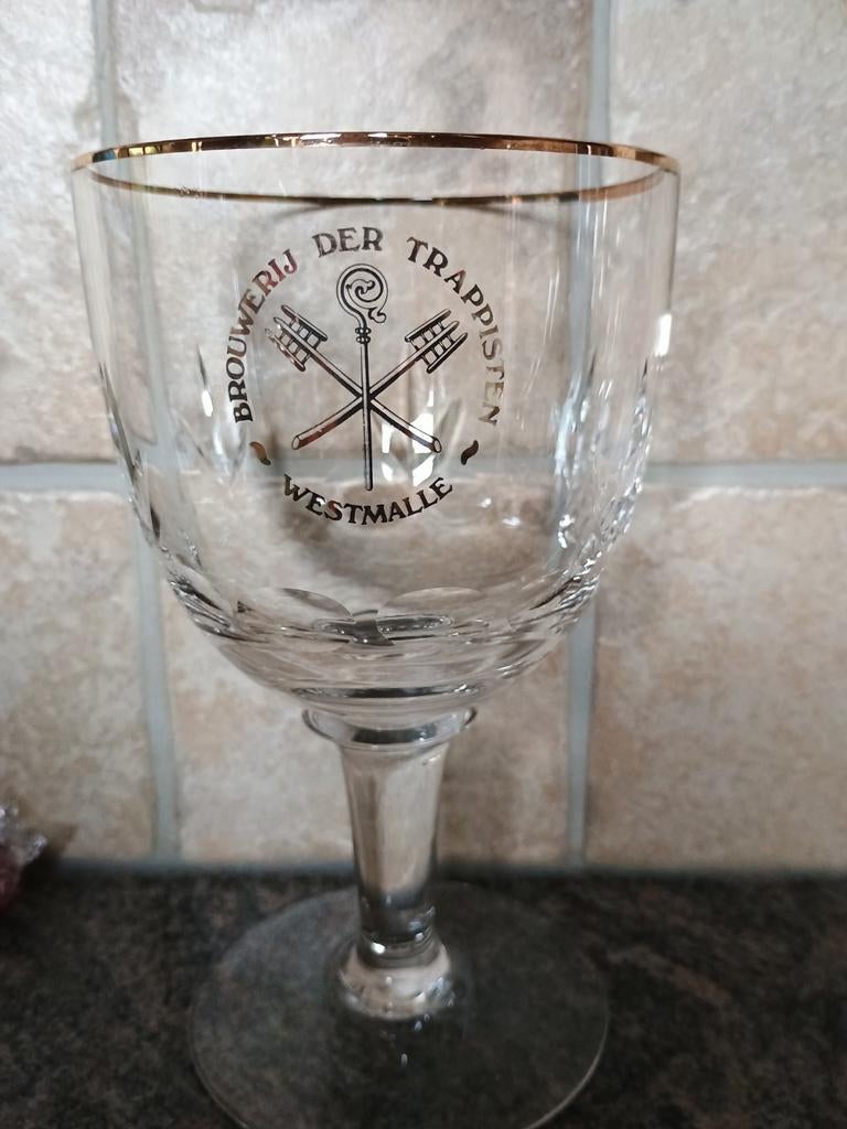 Westmalle geslepen  oud glas, Collections, Marques de bière, Enlèvement ou Envoi, Comme neuf