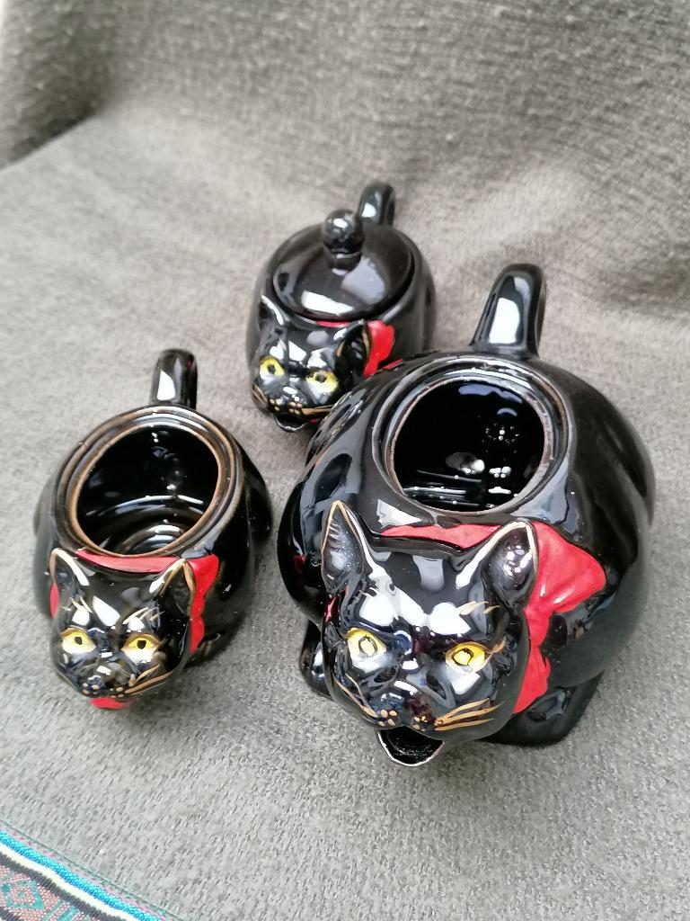 Vintage Japanse thee set  Porselein met zwarte kat, Antiek en Kunst, Curiosa en Brocante, Ophalen of Verzenden