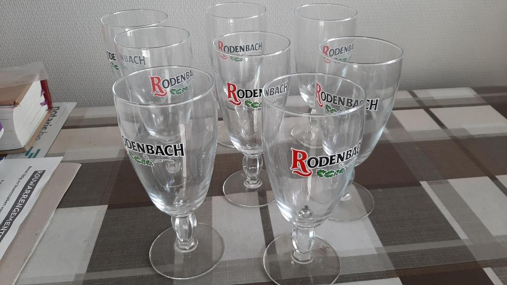 8 bierglazen rodenbach, Ophalen, Gebruikt, Bierglas