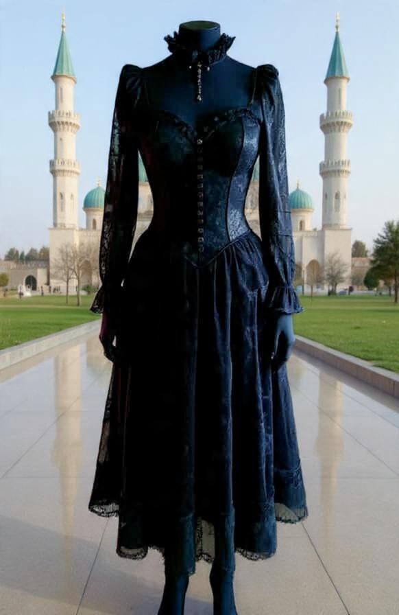 Rok in voile met top super mooi en elegant gothic Sinister, Kleding | Dames, Maat 38/40 (M), Overige typen, Zwart, Nieuw