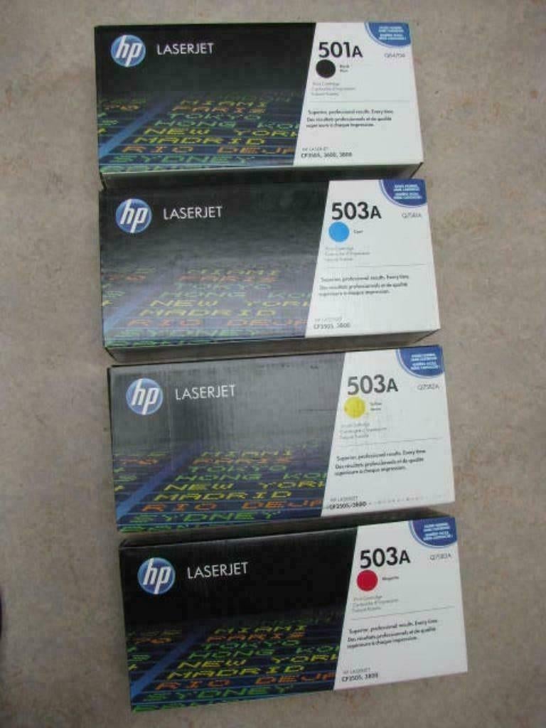 4 toners HP Q6470A-Q7581A-Q7582A-Q7583A (HP CP3505-3800), Ophalen of Verzenden, Nieuw, Toner, HP ORIGINAL