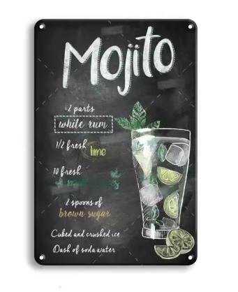 Assiettes à cocktails vintage en métal (30x20cm), Enlèvement ou Envoi, Neuf, Panneau publicitaire