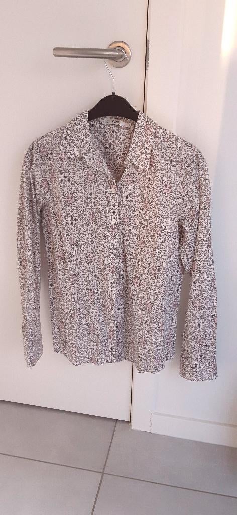 chemise à manches longues BPC   F/B38 imprimé marron/rose, Taille 38/40 (M), Enlèvement ou Envoi, Comme neuf, Brun