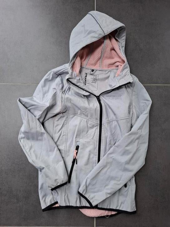 Veste imperméable grise et rose. Taille 164, Enfants & Bébés, Enlèvement, Comme neuf