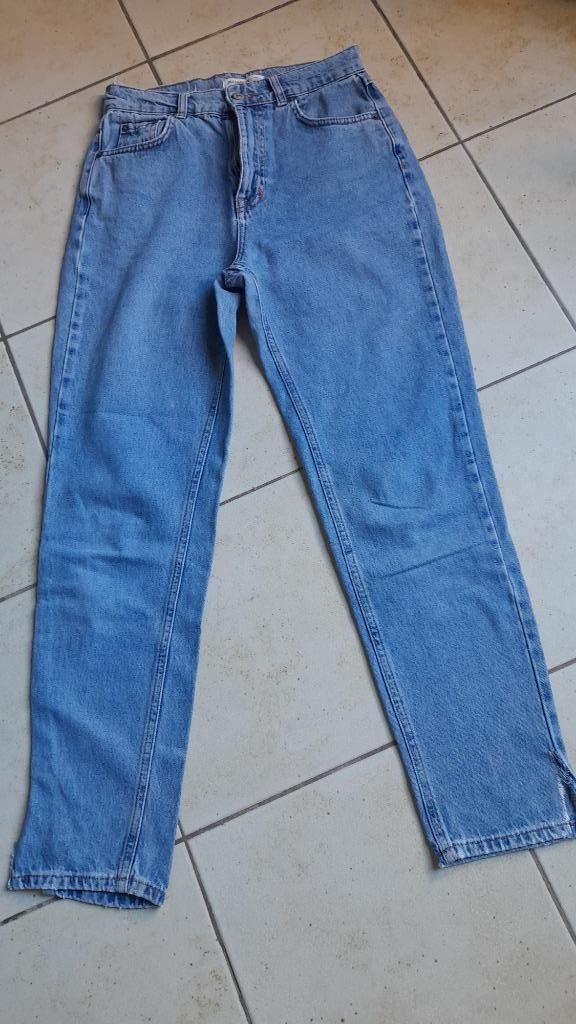 blauw jeans broek mt eur 34, Broek, Gebruikt, Meisje, Ophalen of Verzenden